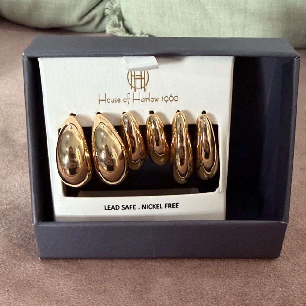 NWT House of Harlow 1960 Gold Teardrop & Loop Curtain Tiebacks Set of 3 pairs